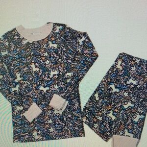 Kids Pajamas with Unicorn Print - Blue and White